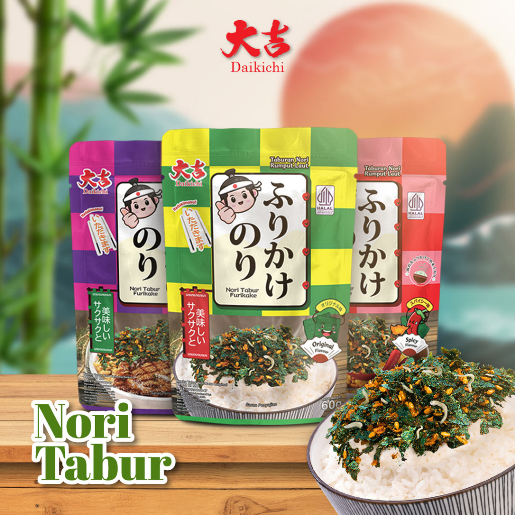 Furikake Nori Tabur Ikan Teri 60g – Rumput Laut Panggang Premium