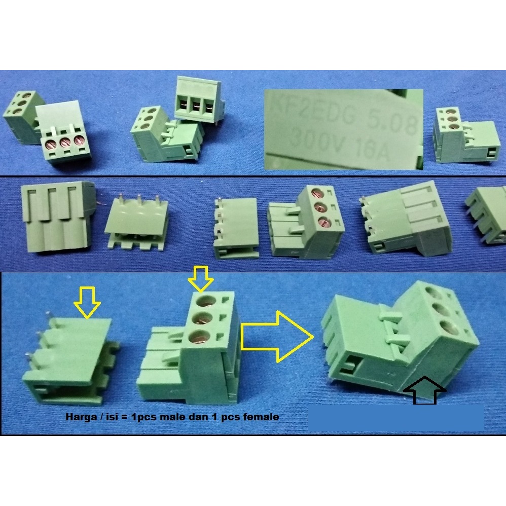 L Siku Pluggable 3P pin 5,08mm Terminal Blok 3P 3Pin screw 5.08 mm 5,08 5.08mm pitch plugable Block 
