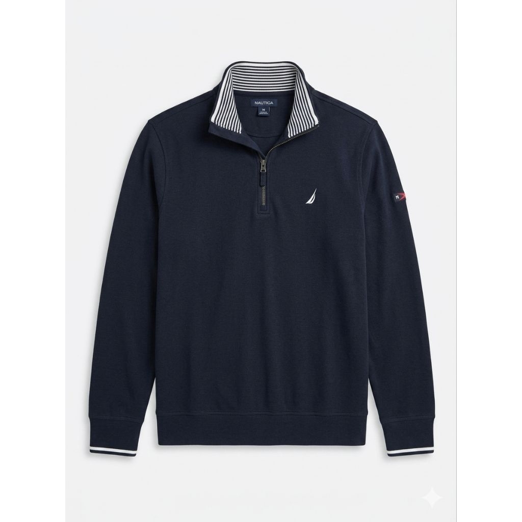 Performance Quarter Zipper- Zip fullover Naut***- jaket pria dewasa nautica half zip