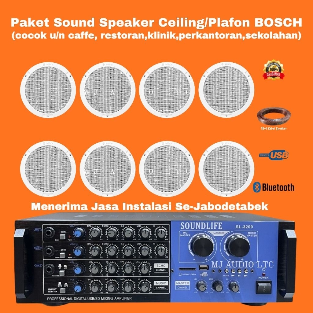 Paket Speaker Plafon BOSCH / Paket Speaker Ceiling BOSCH ( 8 Speaker )