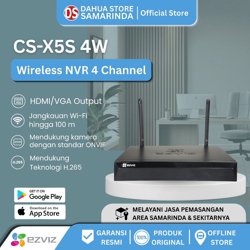 EZVIZ X5S 4W NVR 4 Channel Smart Home Security Recorder - NVR 4ch