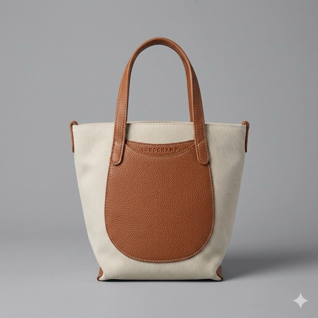 Tas Mini Tote Canvas Kombinasi Kulit Style LC Roseau XS / Sling Bag Wanita