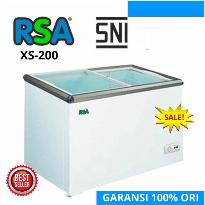RSA SLIDING CHEST FREZER BOX PINTU KACA GESER 171L XS 200