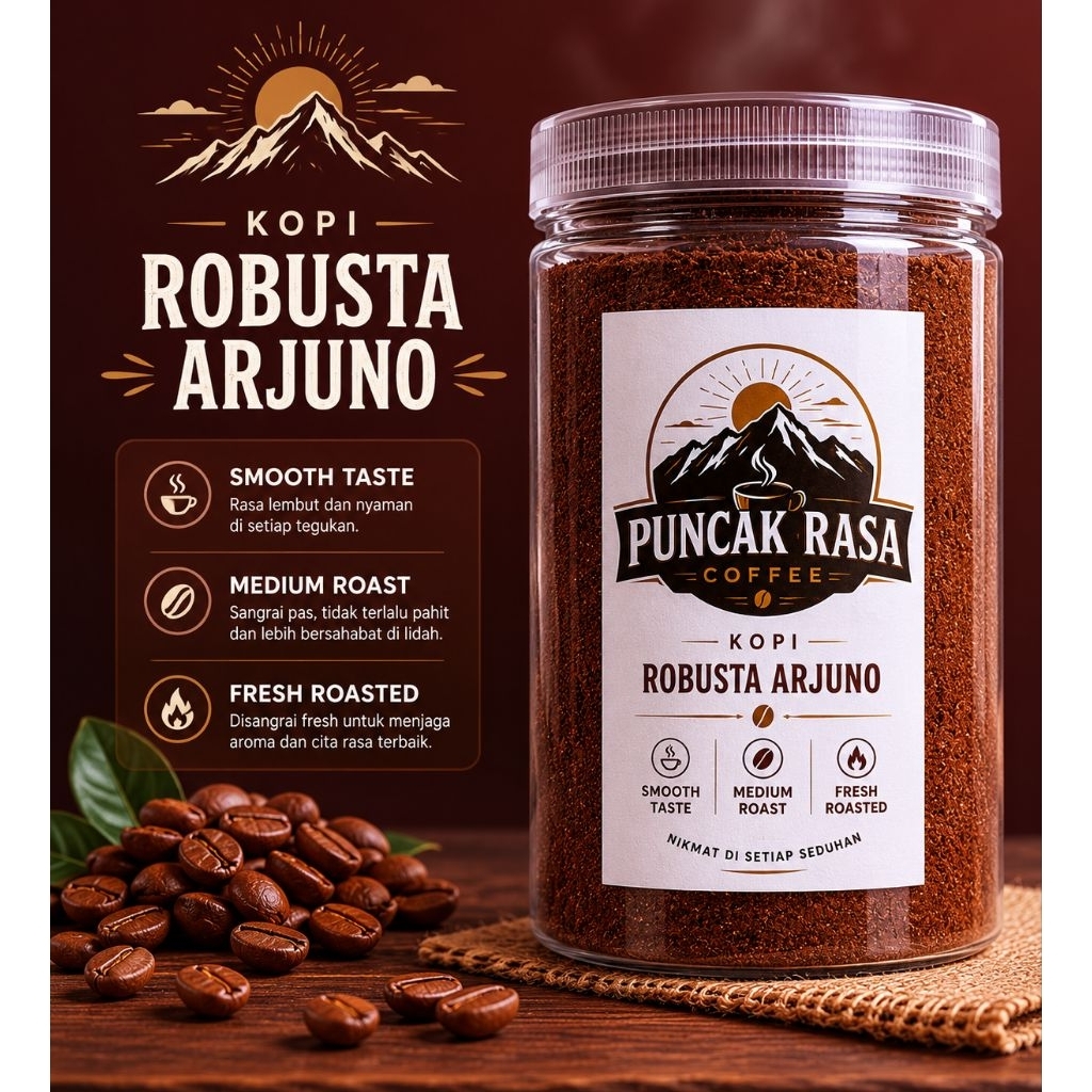 Puncak Rasa Robusta Arjuno 400gram– Medium Roast