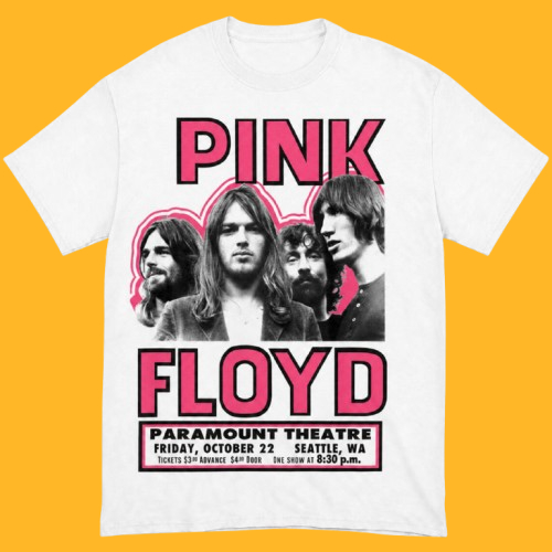 Kaos Band Pink Floyd Live at The Paramount Vintage Retro - T-Shirt Reguler & Boxy Unisex Baju band M