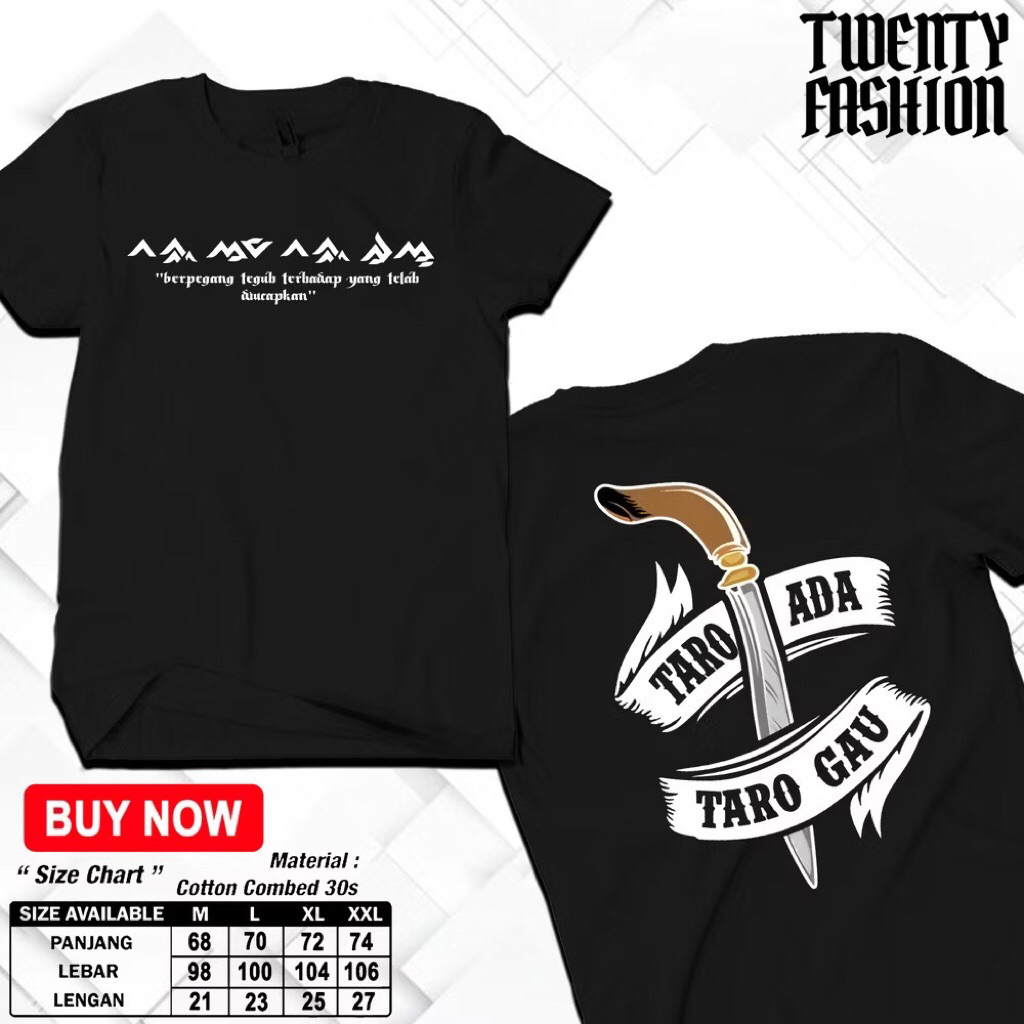 Kaos BUGIS TARO ADA TADO GAU ADAT indonesia  - Baju adat bugis perantauan