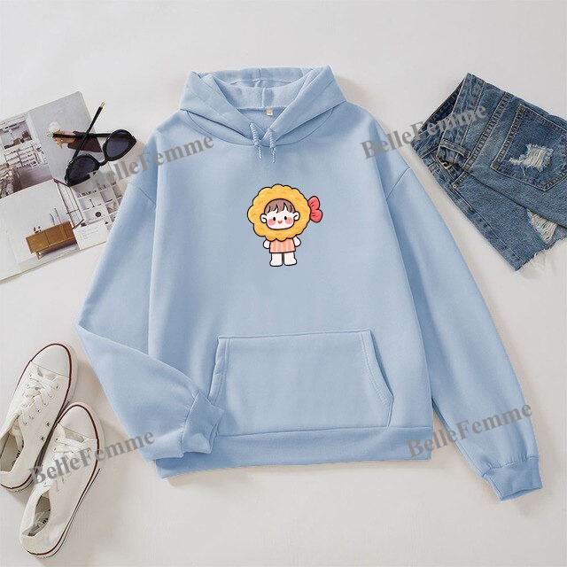 Sweater Hoodie cute gils size L XL XXL 2XL jumper wanita terkeren bahan fleece tebal jaket cewek kek
