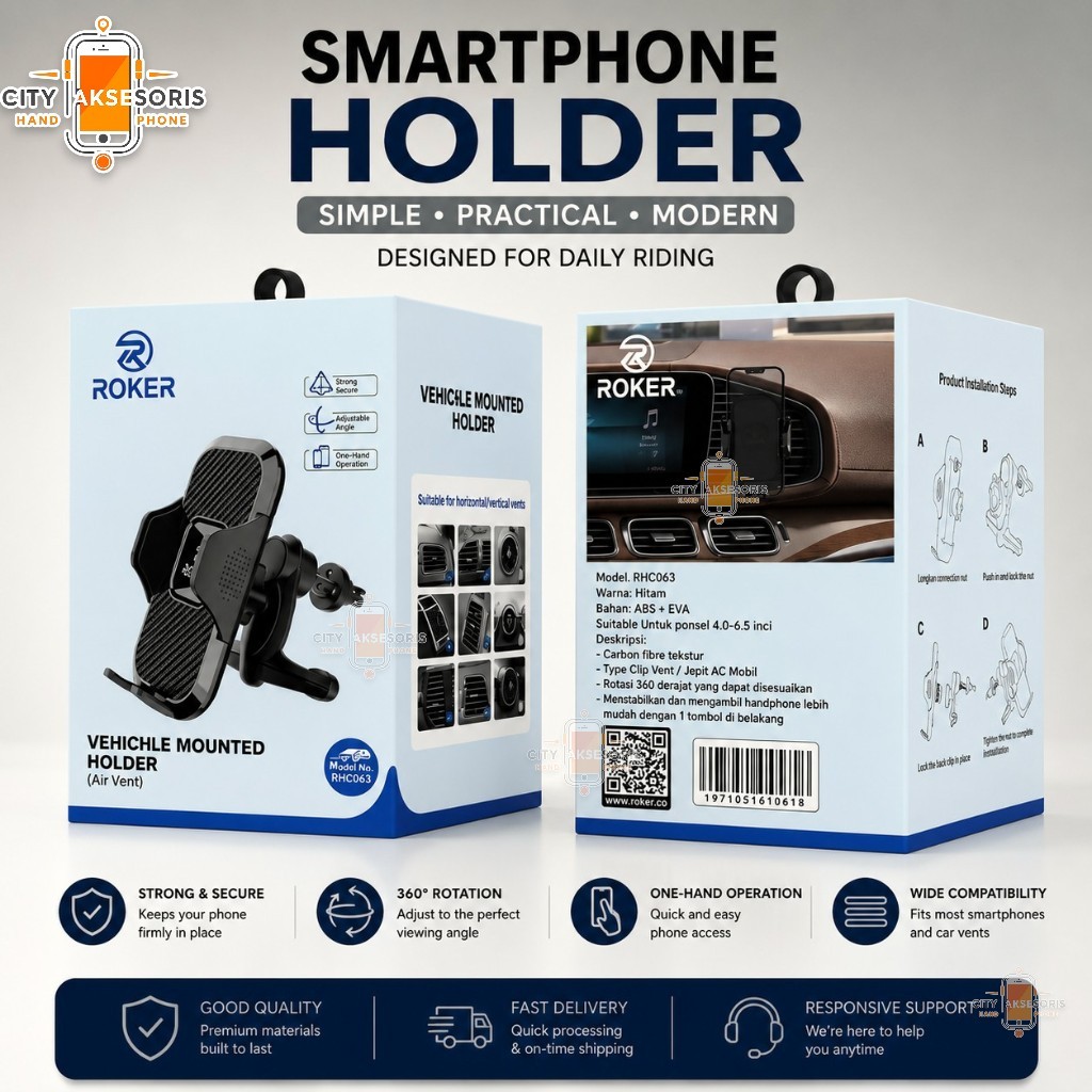 Holder Roker Phone Holder Mobil Mount Holder RHD001 Dan RHD002