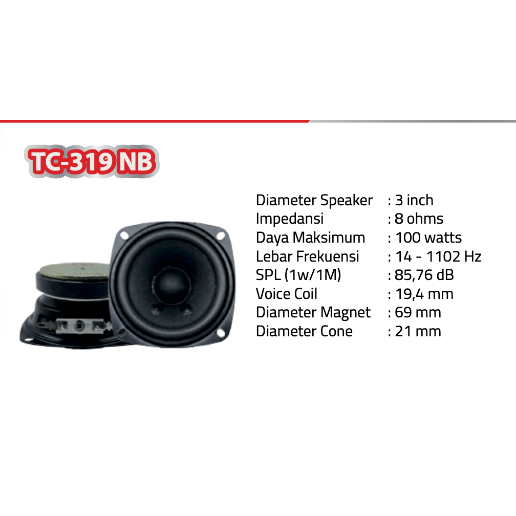 SPEAKER 3 INCH AUDAX WOFER TCI TC-319 NB / / TC319 NB / TC319NB