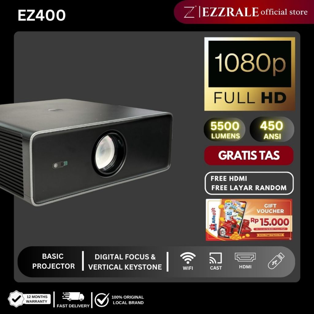 EZZRALE EZ400 Miracast Basic Projector