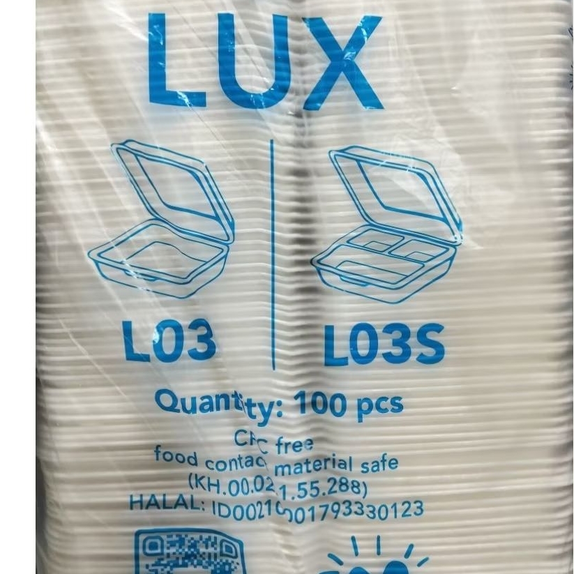 STYROFOAM LUX PUTIH/ L03S isi 100 pcs Sekat 3( 1BKS)