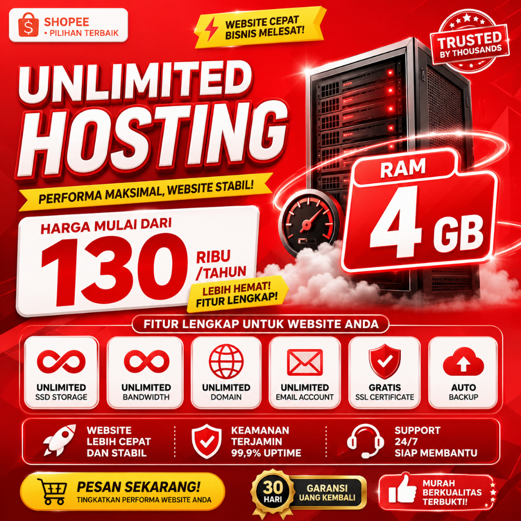 hosting Unlimited SSD NVMe Storage 1 Tahun
