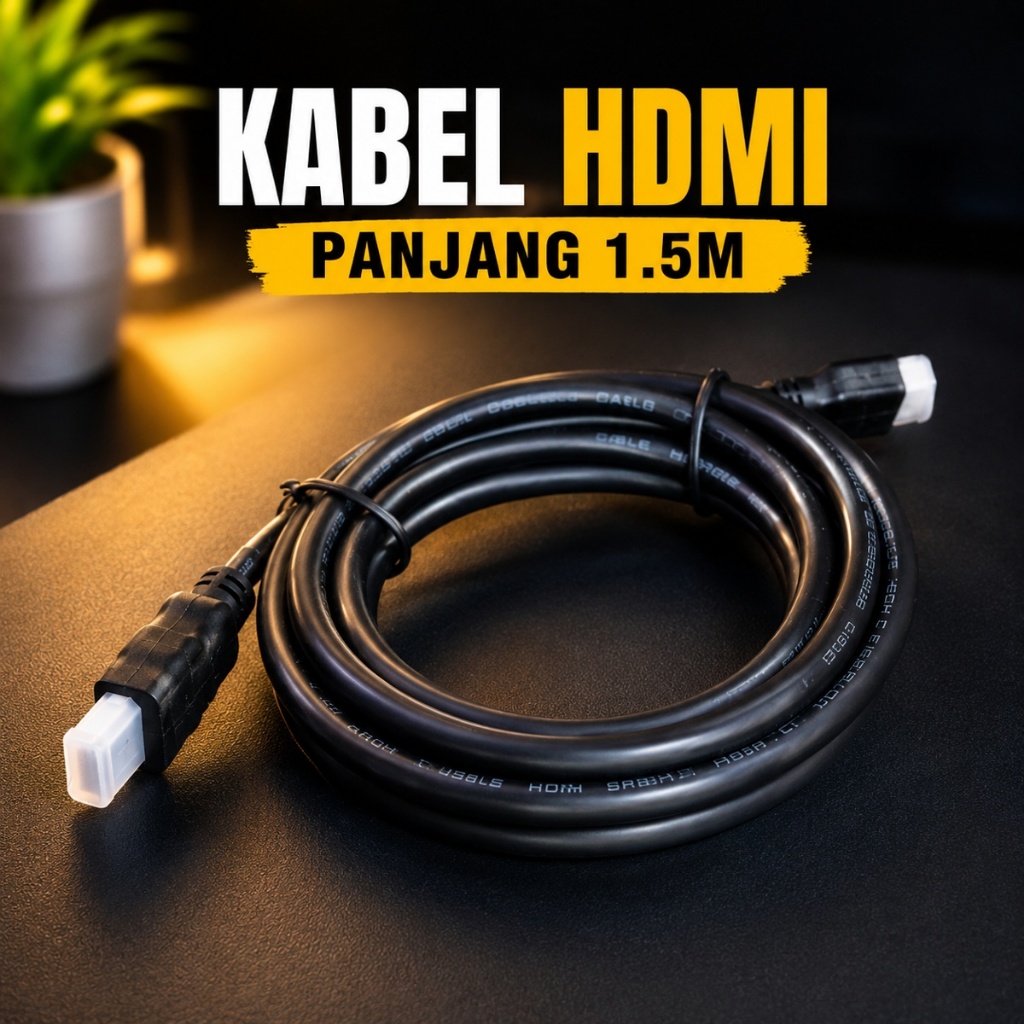Kabel HDMI 1.5 Meter HDTV Monitor Refurbish Bekas STB