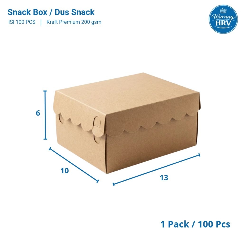Snack Box / Dus Snack / Kotak Dus Kue - Isi 100 Pcs