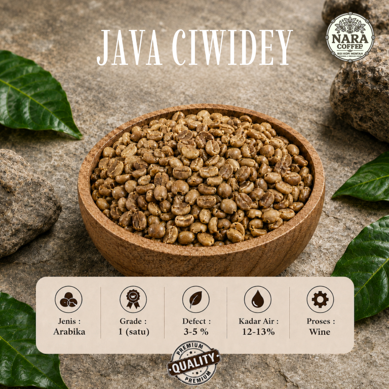 Green Bean biji kopi Arabika Java Ciwidey - Wine 1Kg/1000 Gr