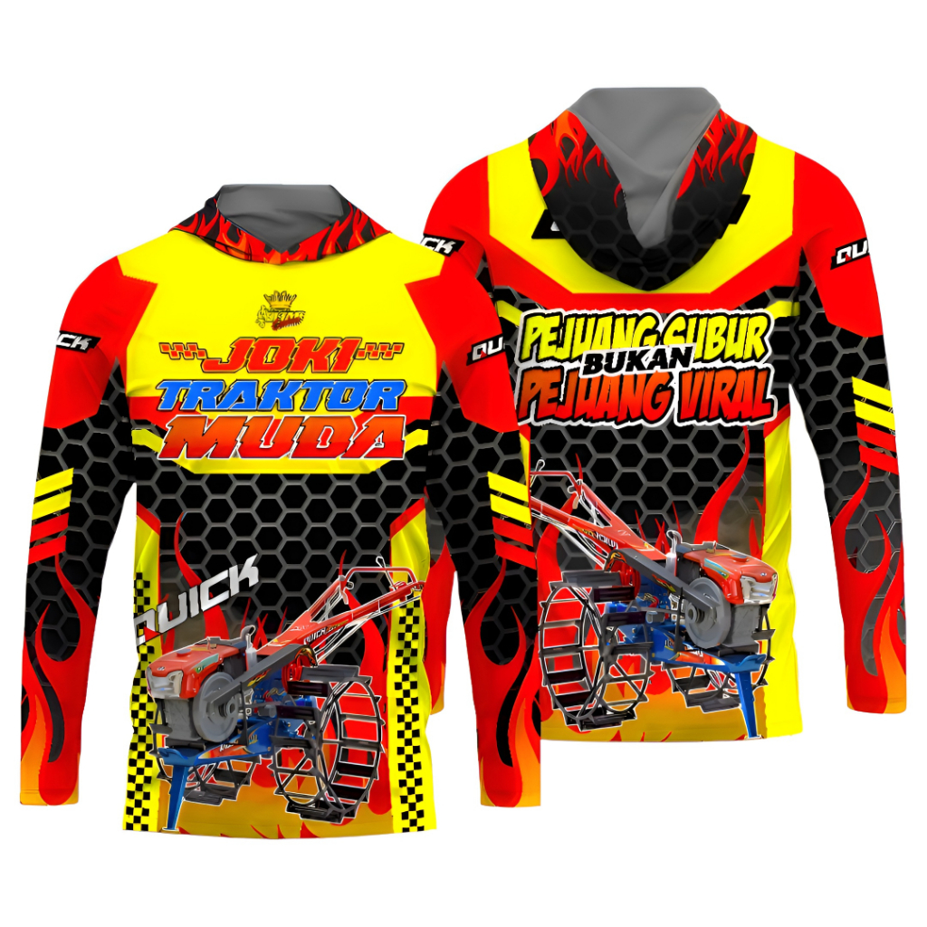 Jersey Traktor Sawah Full print Tangan Panjang Adem Menyerap Keringat