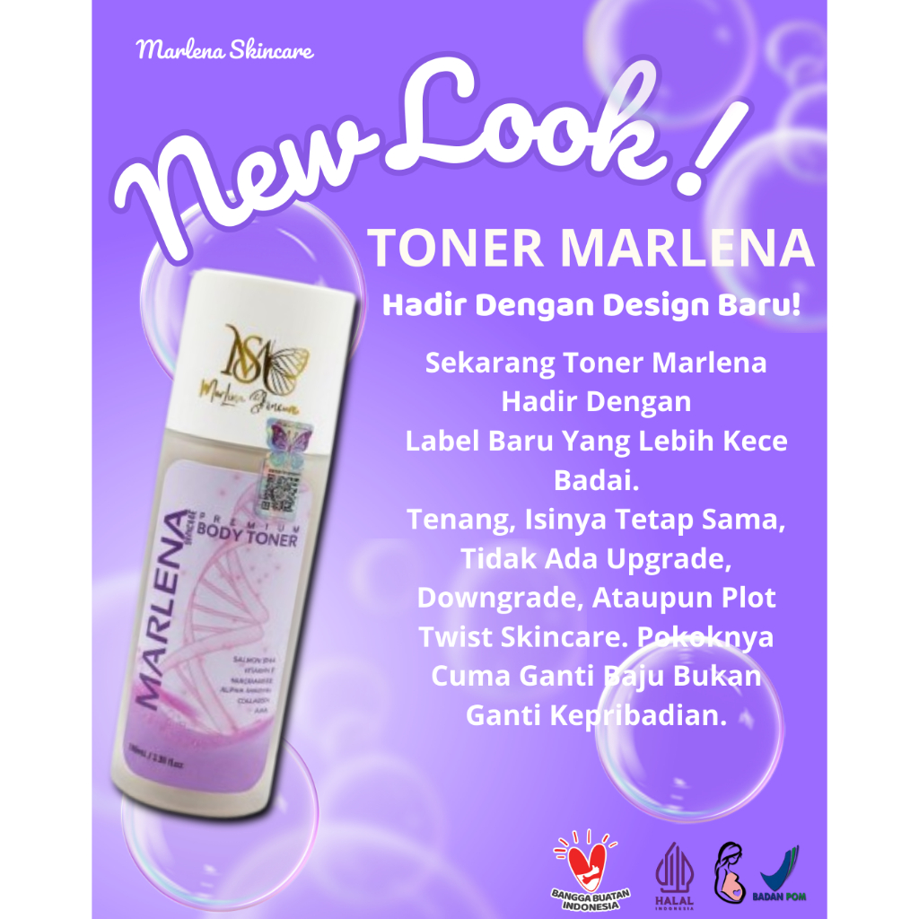 PERAWATAN TUBUH TONER BADAN MARLENA / TONER UNGU  MARLENA SUPER WHITENING STRONG