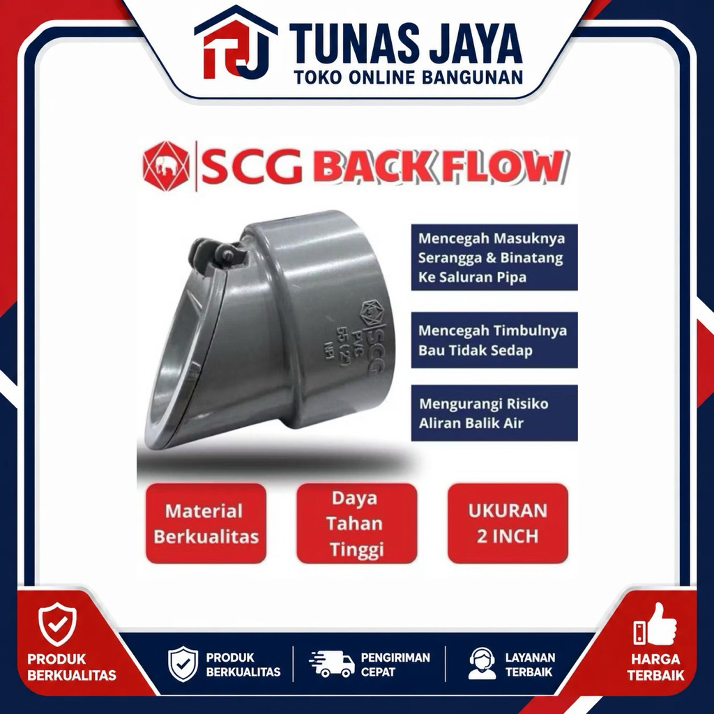 backflow SCG 2” PVC / SCG Katup Pembuangan air  Otomatis 2” PVC