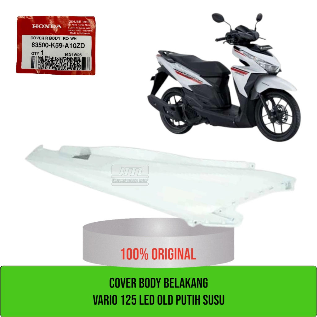Cover body belakang vario 125 led old putih susu 83500-K59-A10ZD 83600-K59-A10ZD