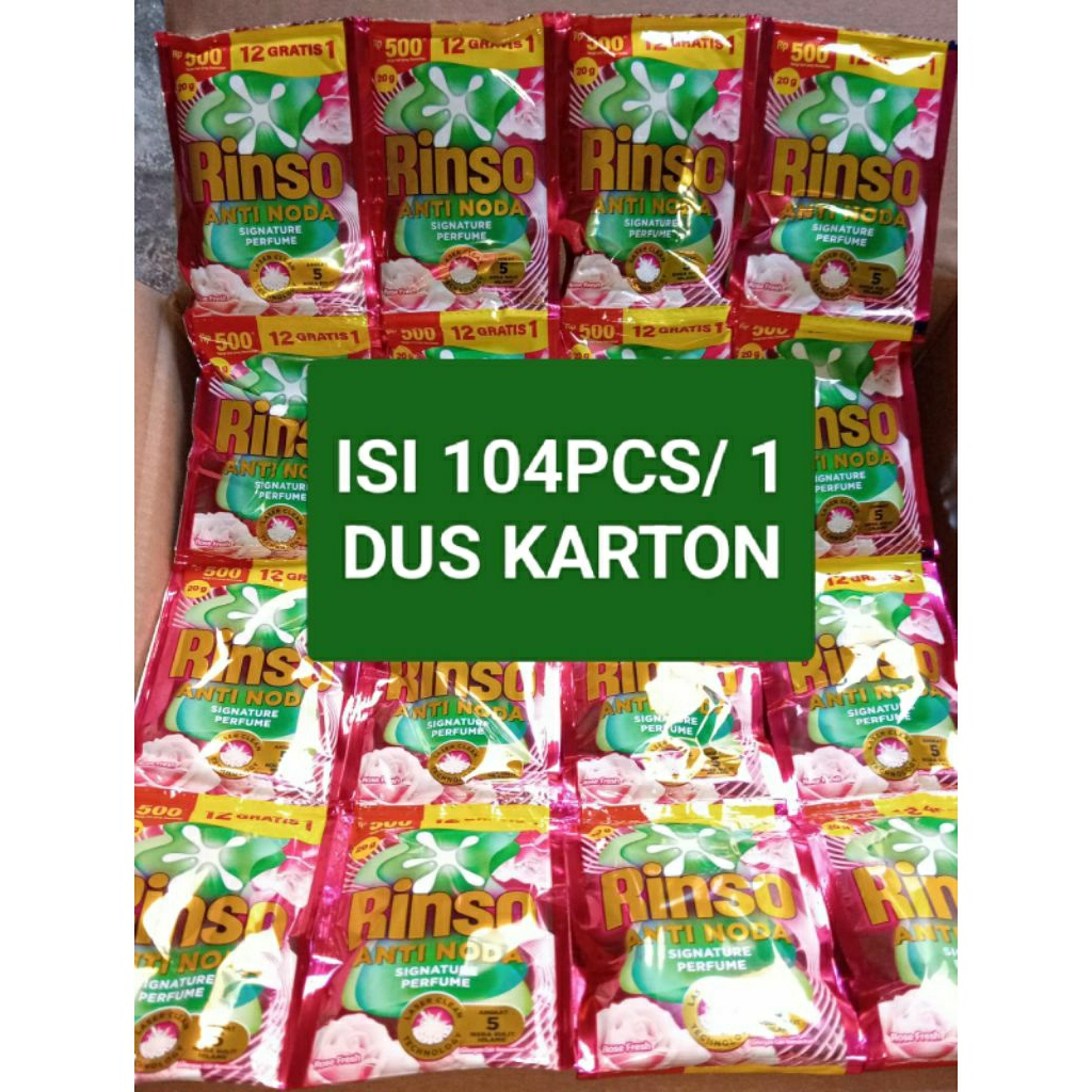 RINSO ISI 104PCS/ 8 RENCENG 1 DUS KARTON