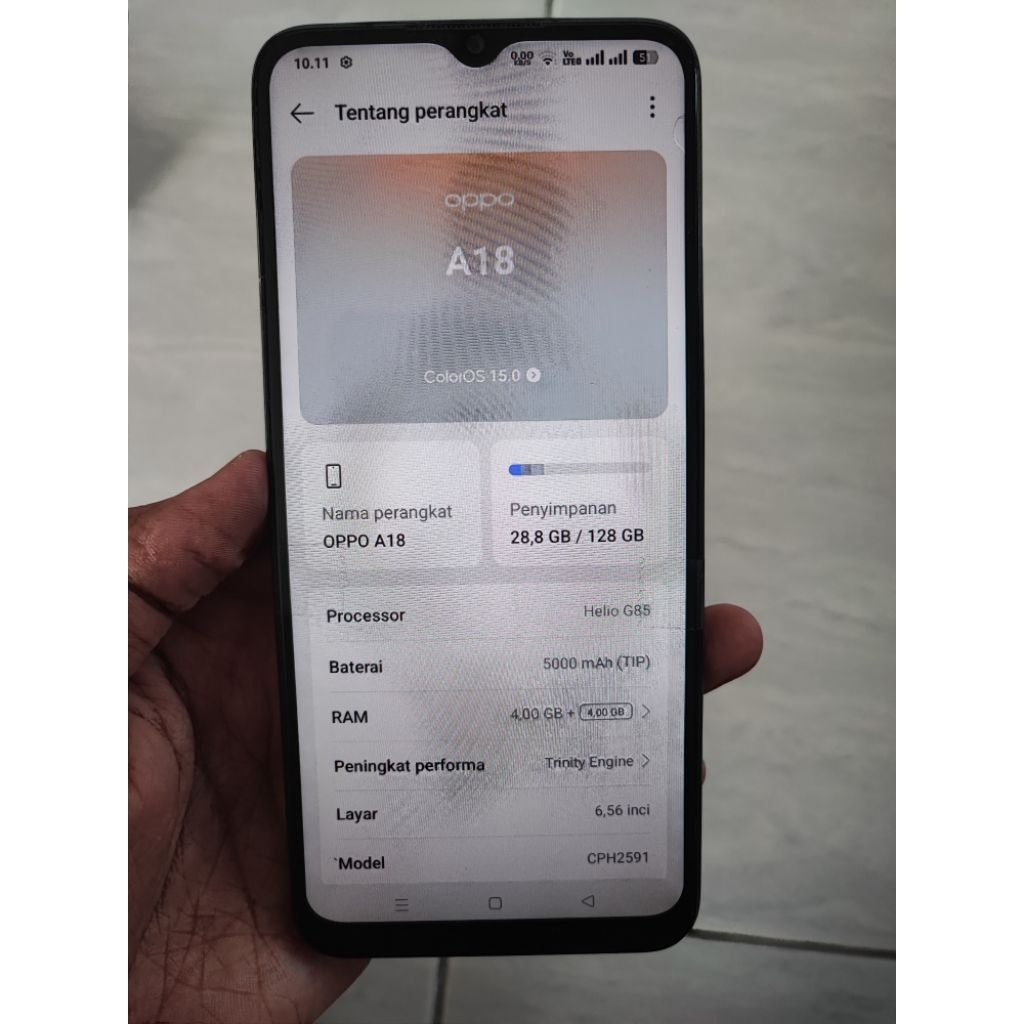 mesin oppo a18 4/128 + unit