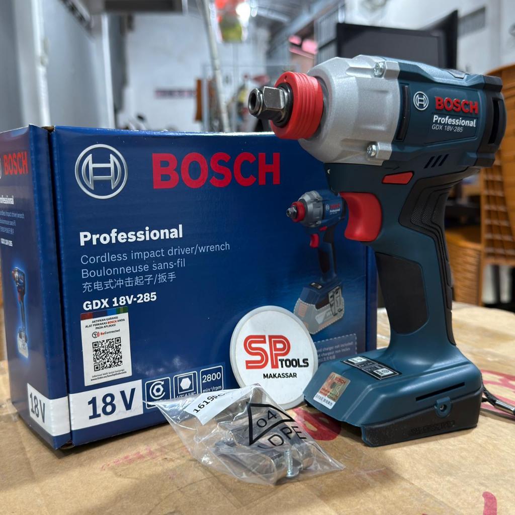 MESIN MESIN BOR CAS IMPACT WRENCH CORDLESS / DRIVER WRENCH BUKA BAUT SKRUP 1/2" 18V BOSCH GDX 18V-28