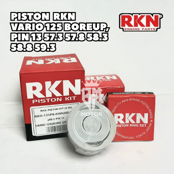 Piston Kit Vario 125 XB Boreup RKN RIK Pin 13 57.3 57.8 58.3  58.8 59.3
