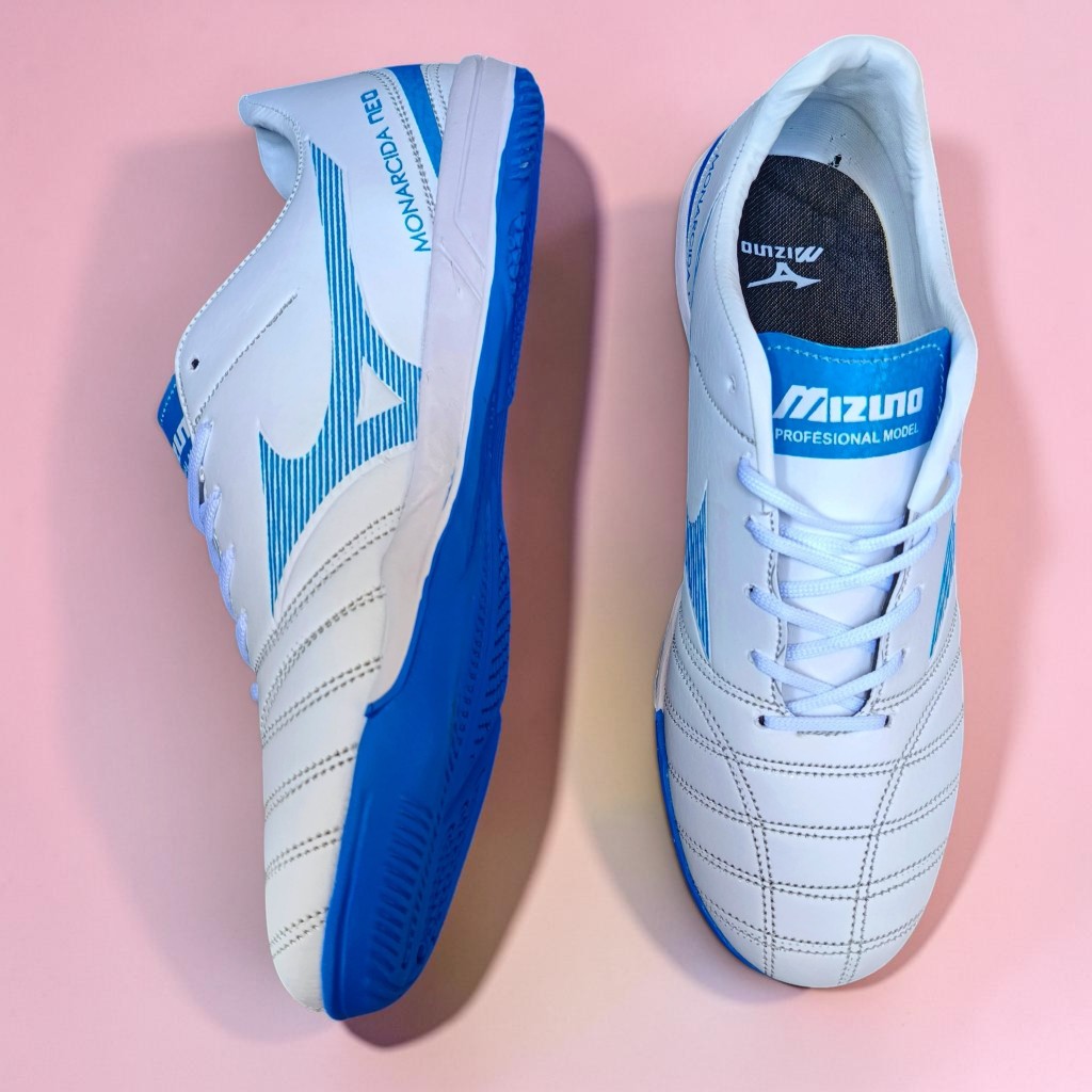 Sepatu Futsal Mizuno Monarcida Neo White Blue