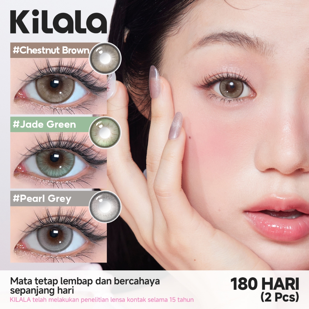 Kilala Softlens Normal Chestnut Brown, 14.2/14.5mm kadar air 38% soflens,6 Bulan, softlens minus