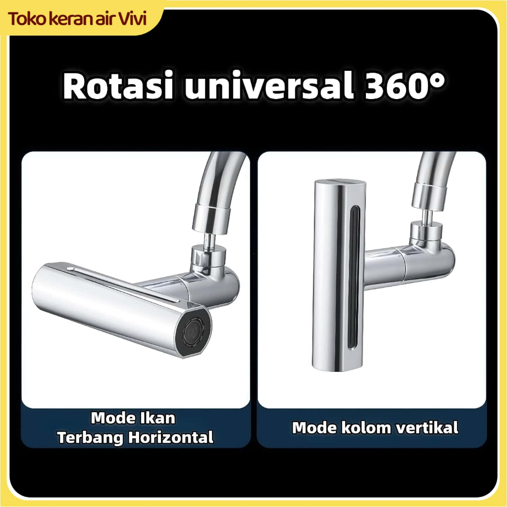 Semprotan Dapur Shower Serbaguna 4-in-1 Adapter Keran Wastafel 4 Mode Keran Cuci Piring Putar 360° P