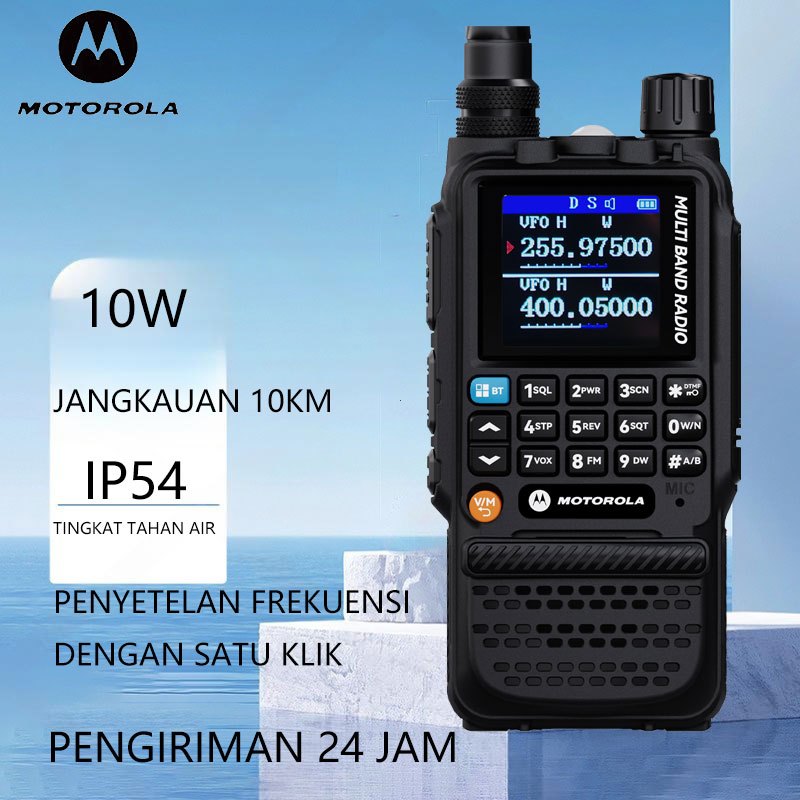 Ht Radio Motorola Gp360 Walkie Talkie Jarak Jauh 50Km Daya Tinggi 10W Radio Asli Ip54 Baterai 4800Ma