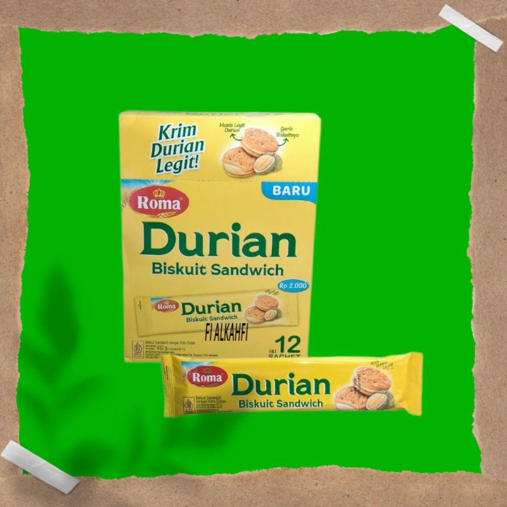 Roti Roma Sandwich DURIAN 1 BOX isi 12 sachet