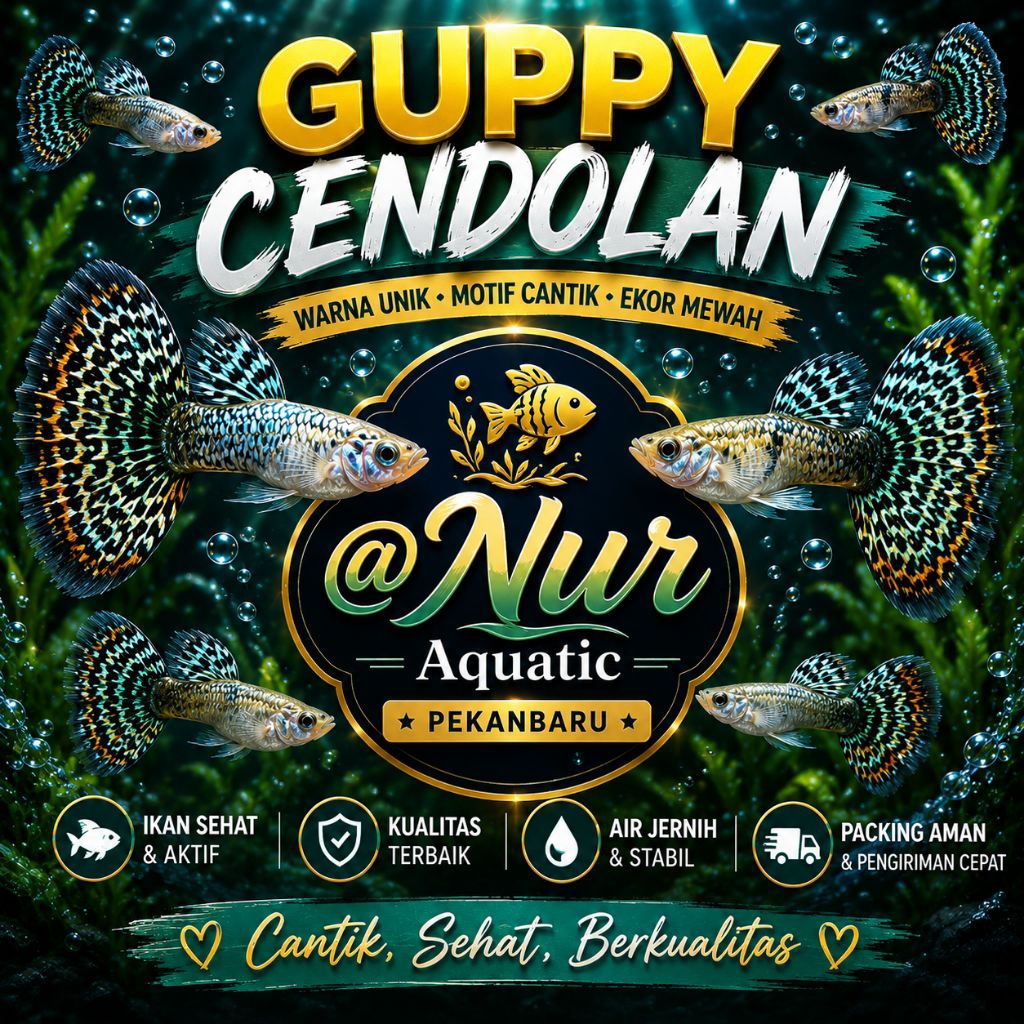 (PAKET HEMAT) ikan Guppy Cendolan ukuran M (BACA DESKRIPSI) Ikan hias aquarium