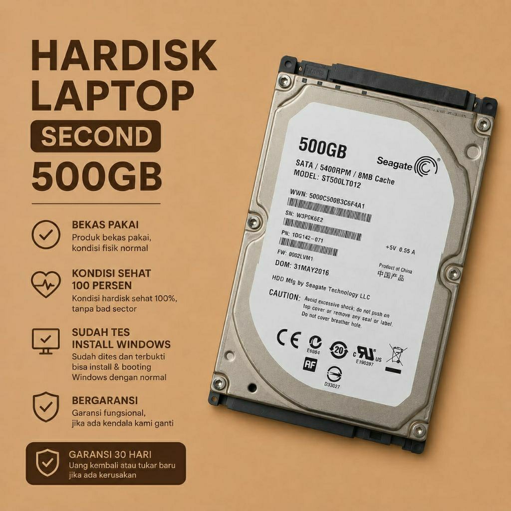 HARDISK LAPTOP 500GB SLIM ORIGINAL COPOTAN