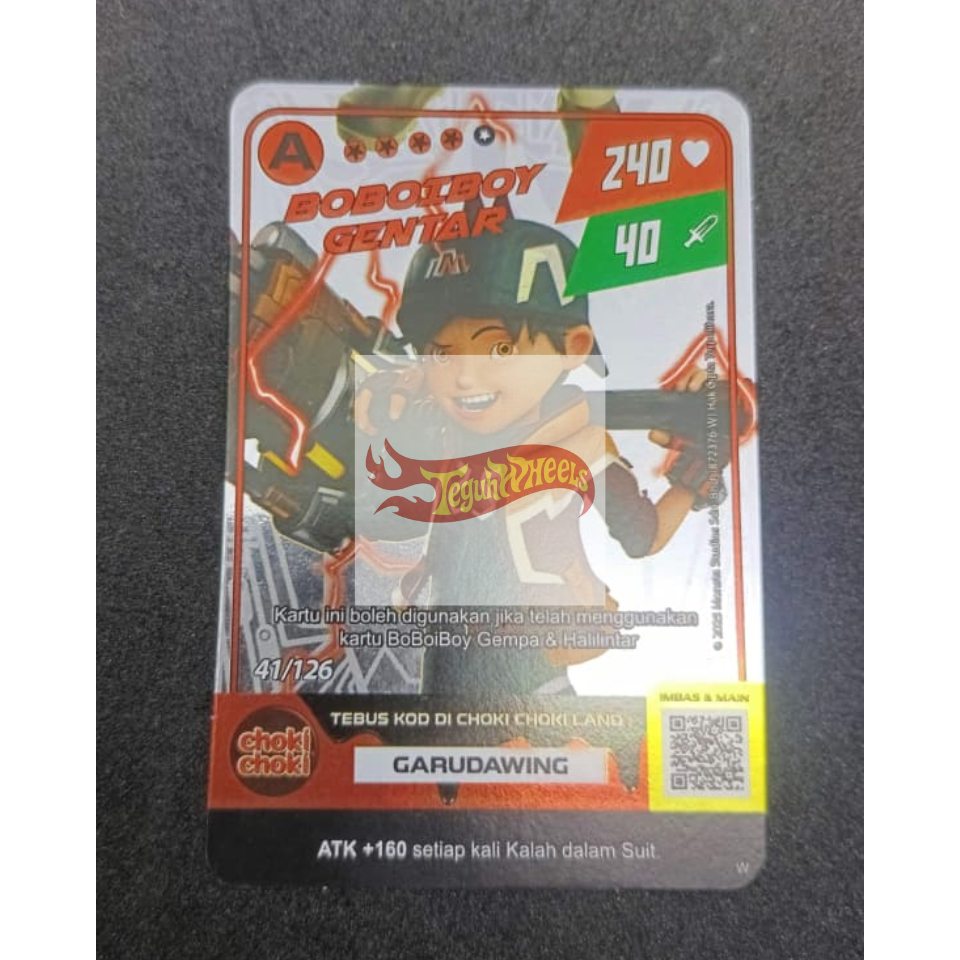 CHOKI CHOKI CARD BOBOIBOY GENTAR A