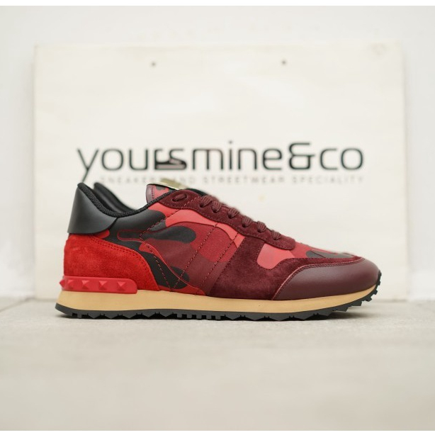 Valentino Camo Rock Runner Low Top Red