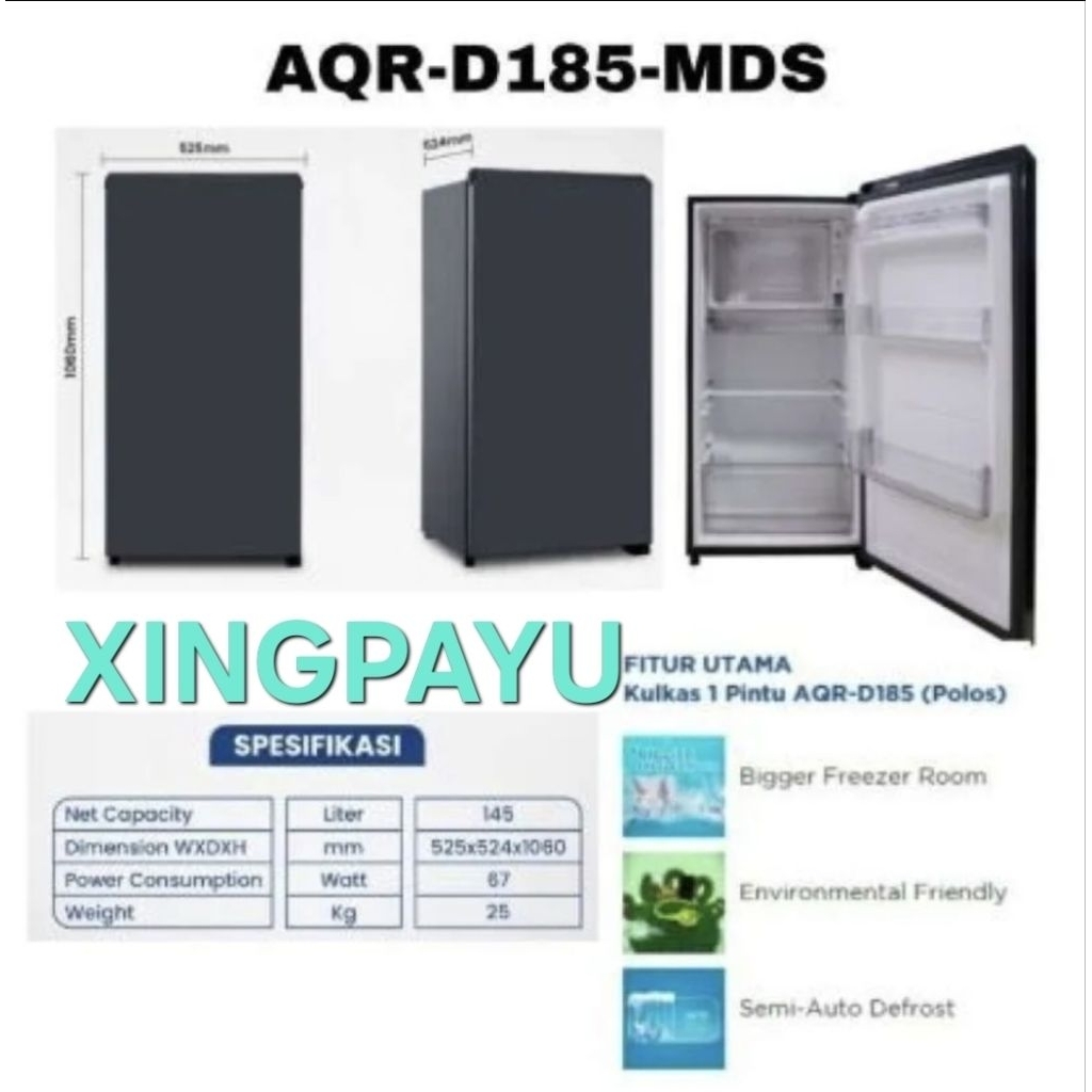 Kulkas 1 Pintu AQUA