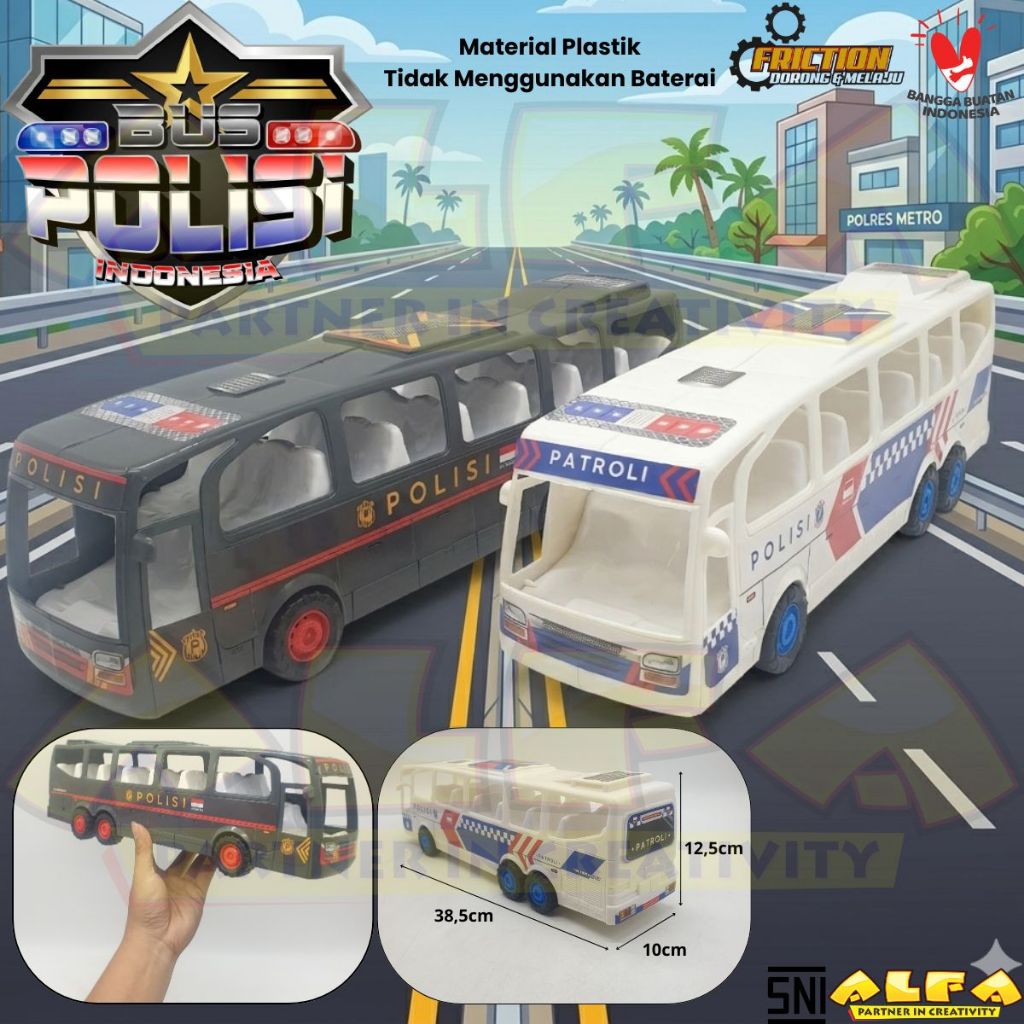 Toko Mainan ALFA Bus Polisi Indonesia KGP896