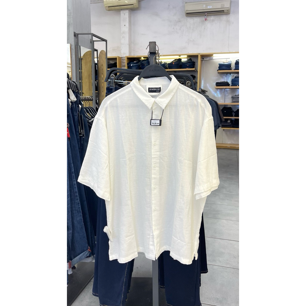 27735 KEMEJA LINEN PUTIH BOXI PRIA