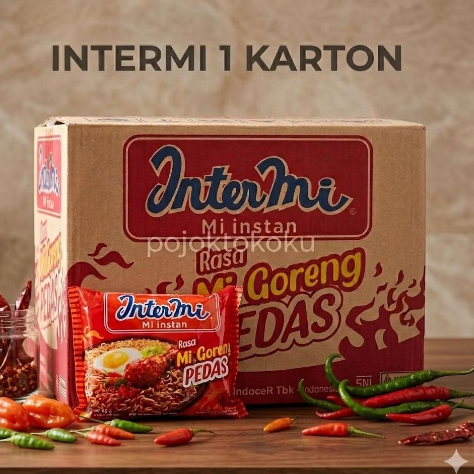 Intermi (1Dus 40pcs) Intermi Rasa Mie Goreng Pedas Mie Instan