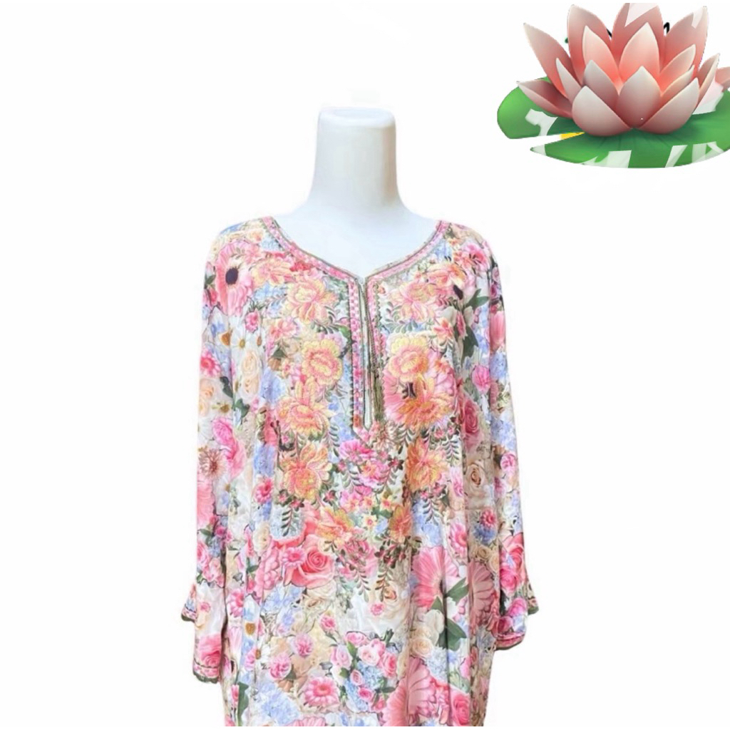 Mukhawar Dress / Gamis Rayon Bordir / Daster Rayon Bordir