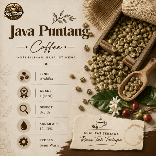 Green Bean biji kopi Arabika Java Puntang - Semi Wash G1 | 1Kg / 1000 Gr