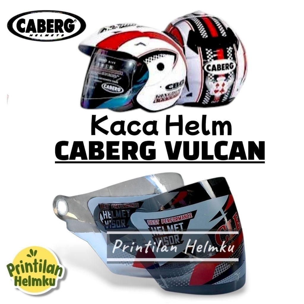 Kaca Helm CABERG VULCAN Visor Helm Caberg Vulcan Anti Pecah Warna Smoke Hitam Bening