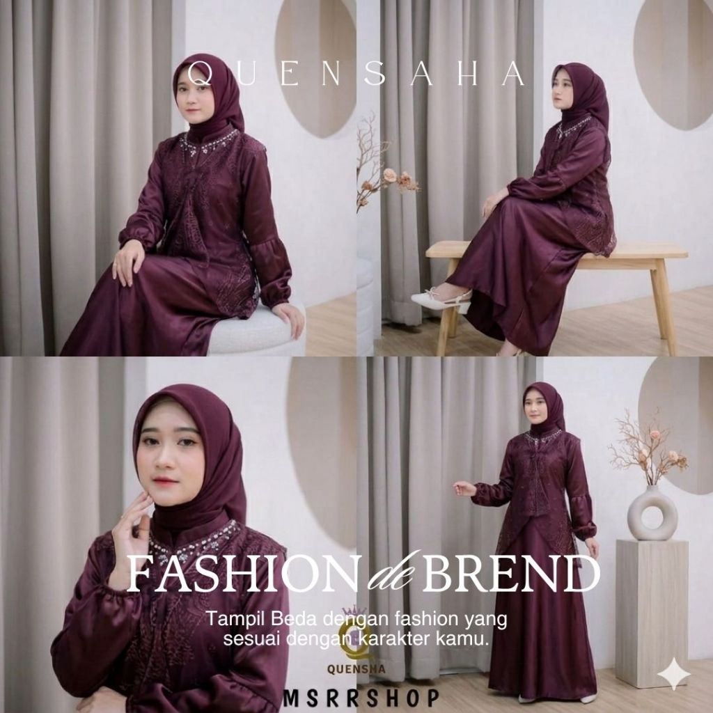 Gamis Outer Brokat Kondangan Remaja Dewasa Bella Dress Gamis Set Rompi Brukat Premium Baju Gamis Mod