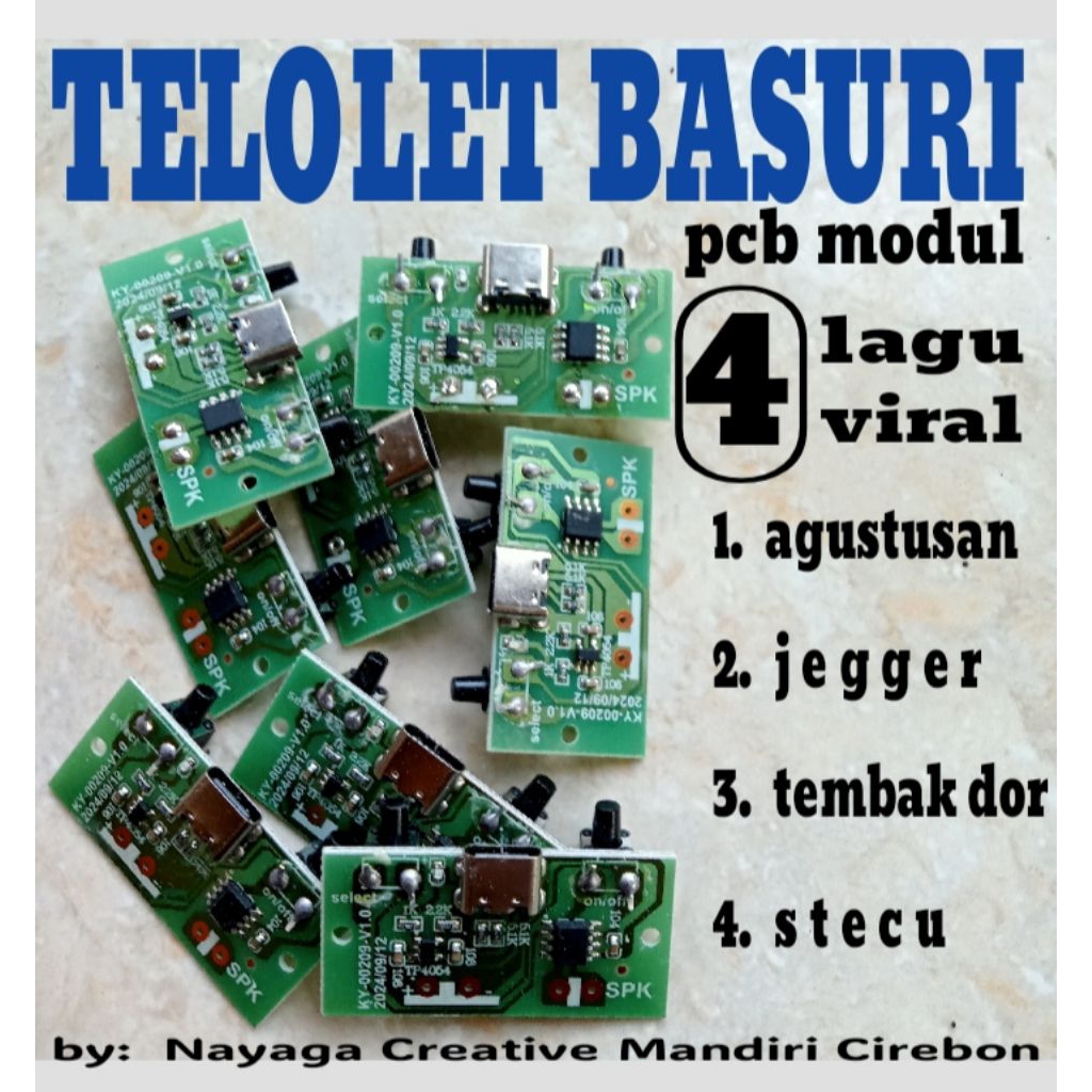 kit modul suara telolet basuri / pcb kit telolet 4 mode lagu / mainan mesin klakson basuri