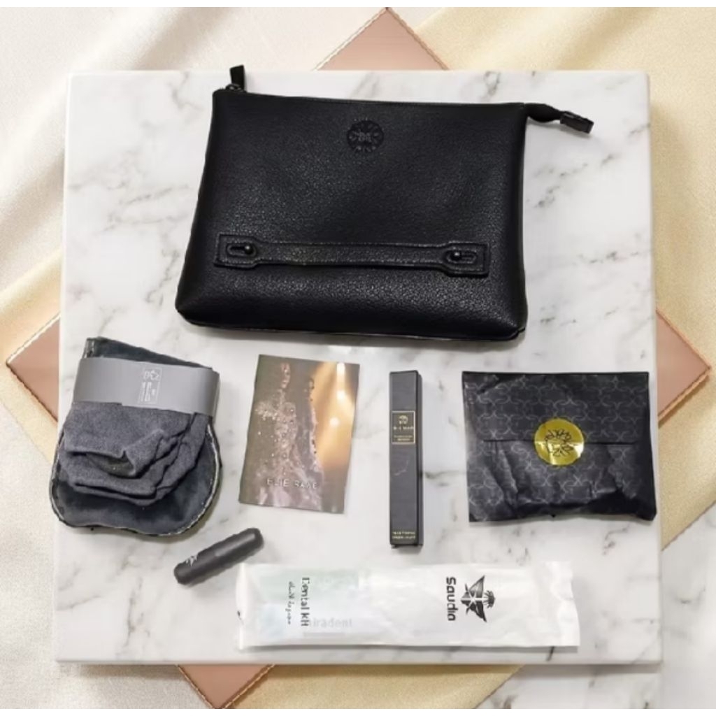 Elie Saab x Saudi Airlines Amenity Kit - set travel pouch mewah Original & Eksklusif
