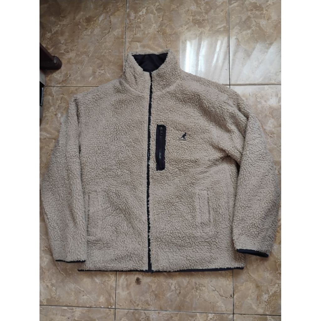 jaket kangol sherpa bolak balik