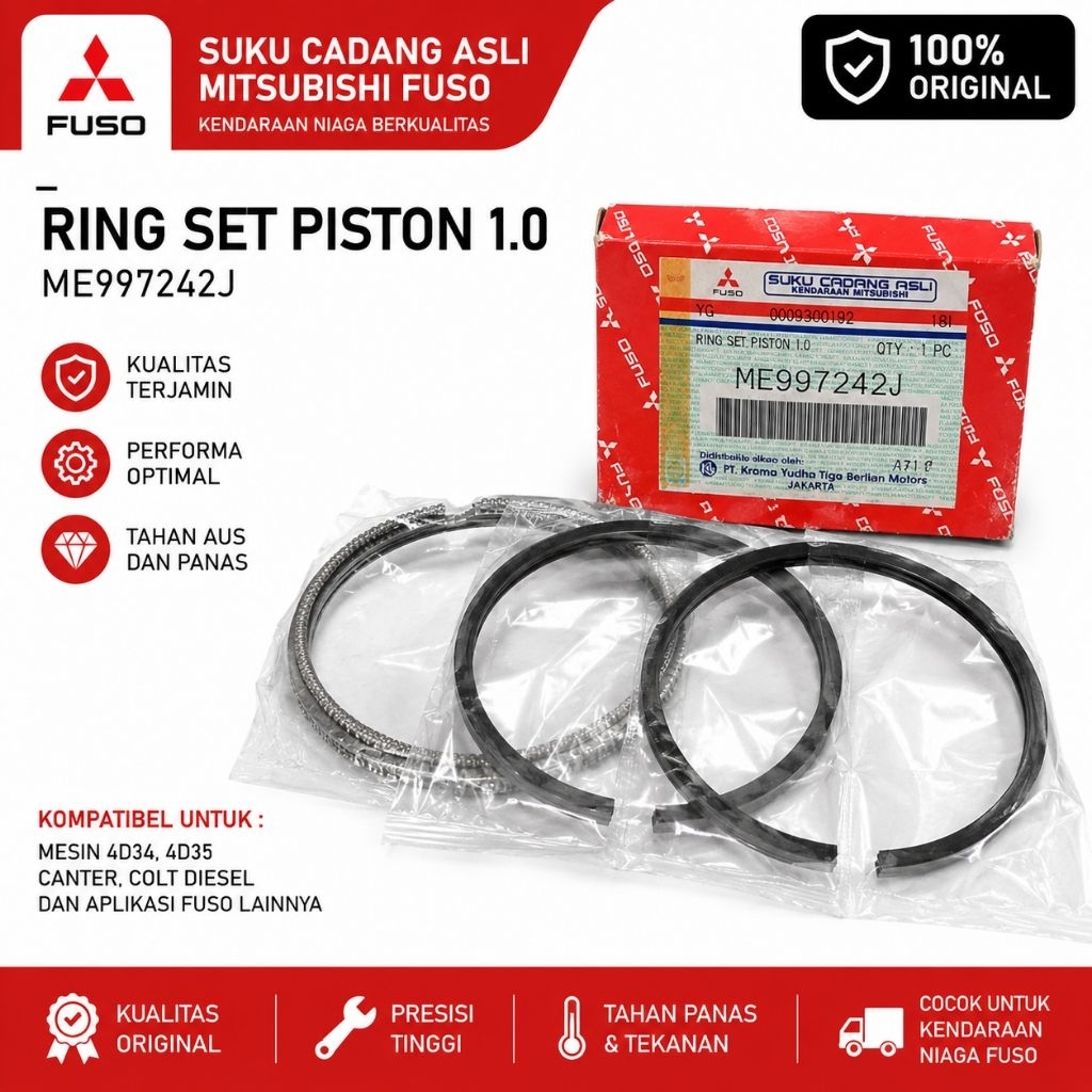 Ring Piston OV 0.5  Ring Seher Jepang Mitsubishi PS120 FE119 FE349 Colt Diesel Ragasa Cumplung Umplu