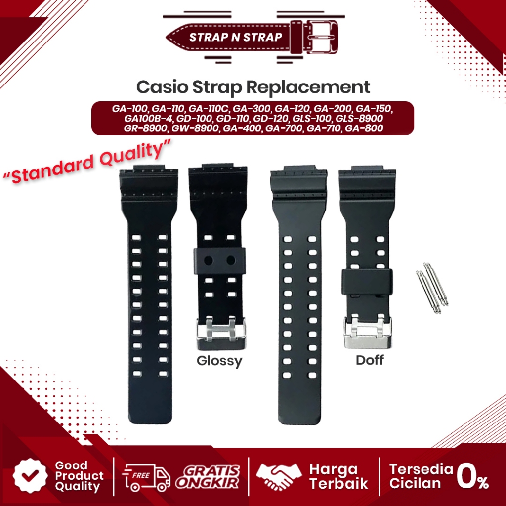 Strap Tali Rubber Karet Jam Tangan Casio GD-120 GLS-100 GLS100 GLS-8900 GR-8900 GA-700 GA700 GA100