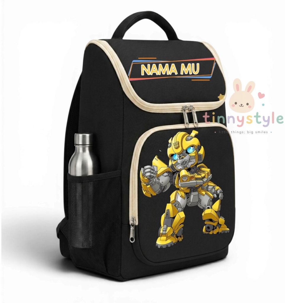 Tas Ransel Anak Bumblebee Backpack Tas Gendong Anak TK/SD Free Nama.